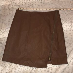 Brown faux leather skirt